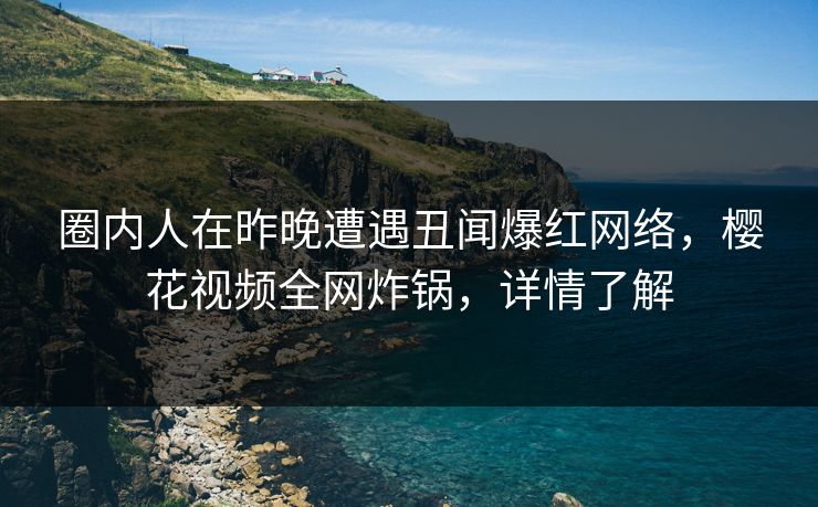 圈内人在昨晚遭遇丑闻爆红网络，樱花视频全网炸锅，详情了解