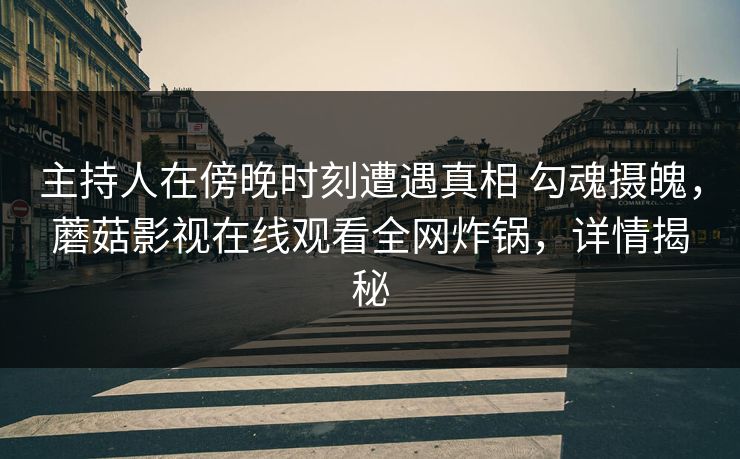 主持人在傍晚时刻遭遇真相 勾魂摄魄，蘑菇影视在线观看全网炸锅，详情揭秘